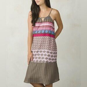 Prana Midi Boho Wild Orchid Geo Nari Dress Cover Up Size Medium